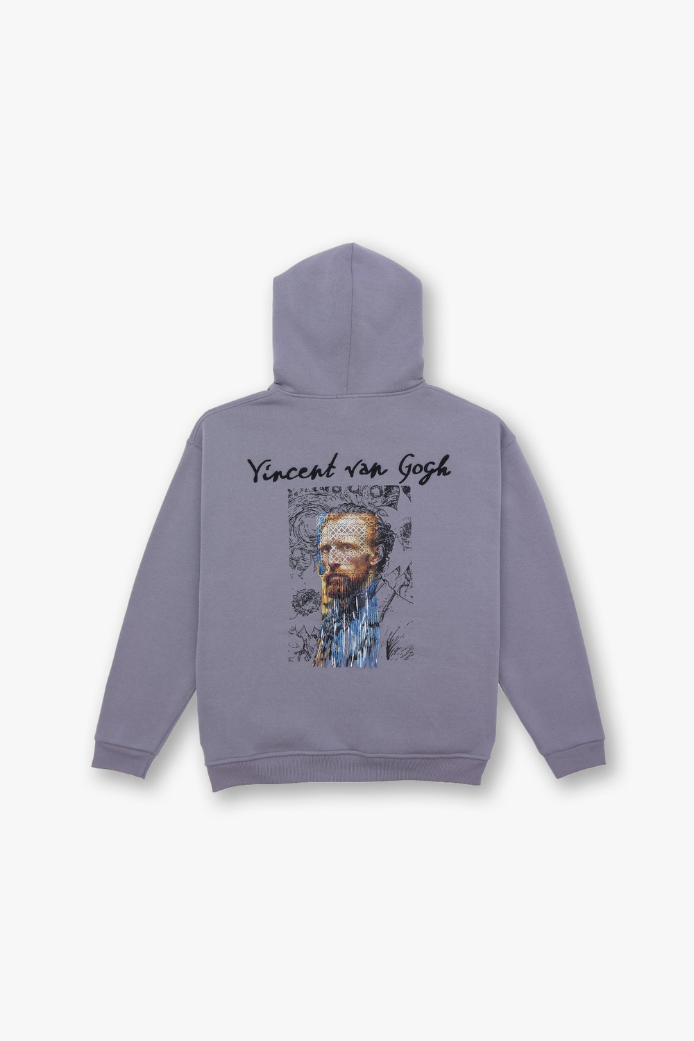 Van Gogh Threads Oversize Sweatshirt Kadın Gri