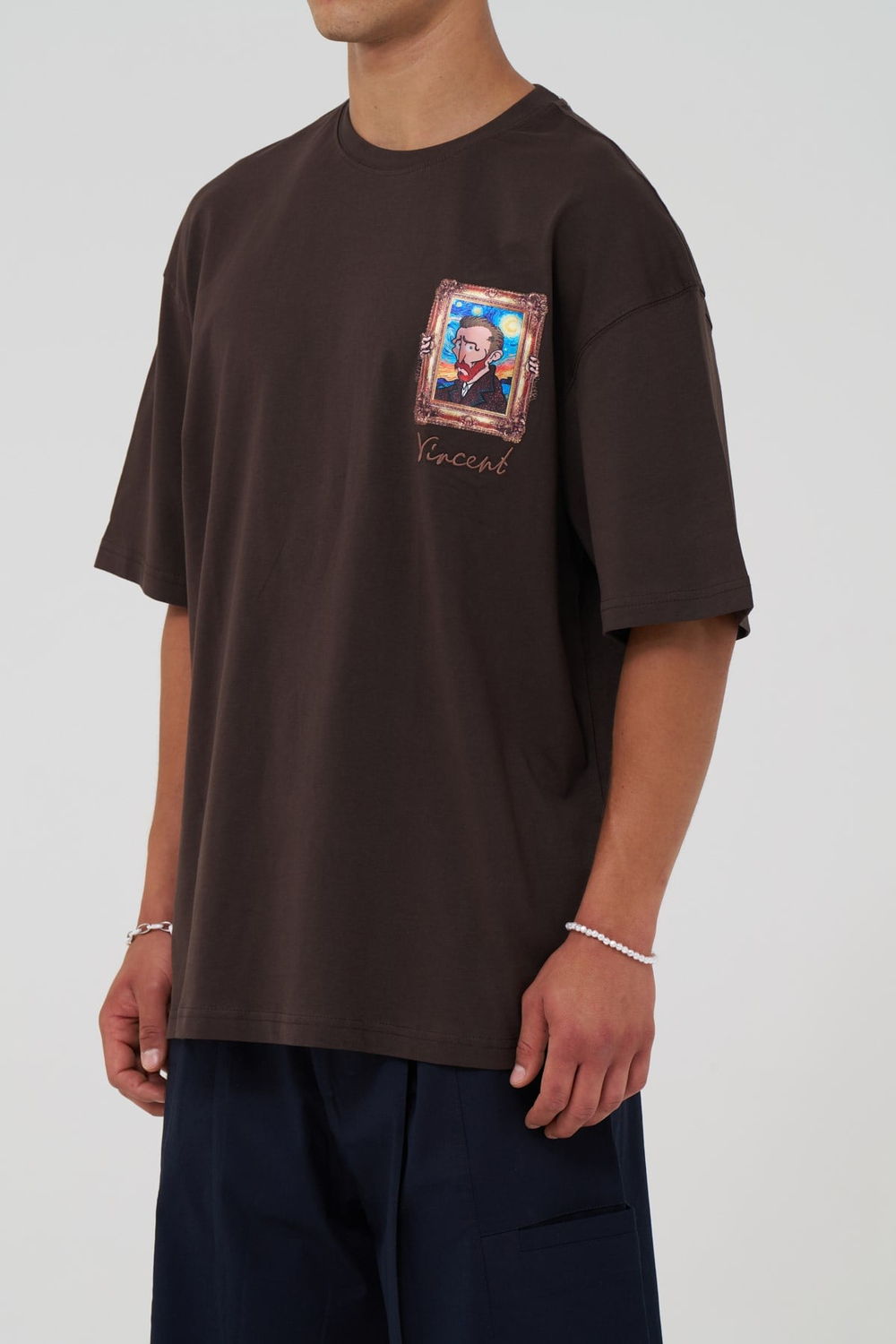 Vincent Canvas Tale Oversize Erkek Tişört Kahverengi