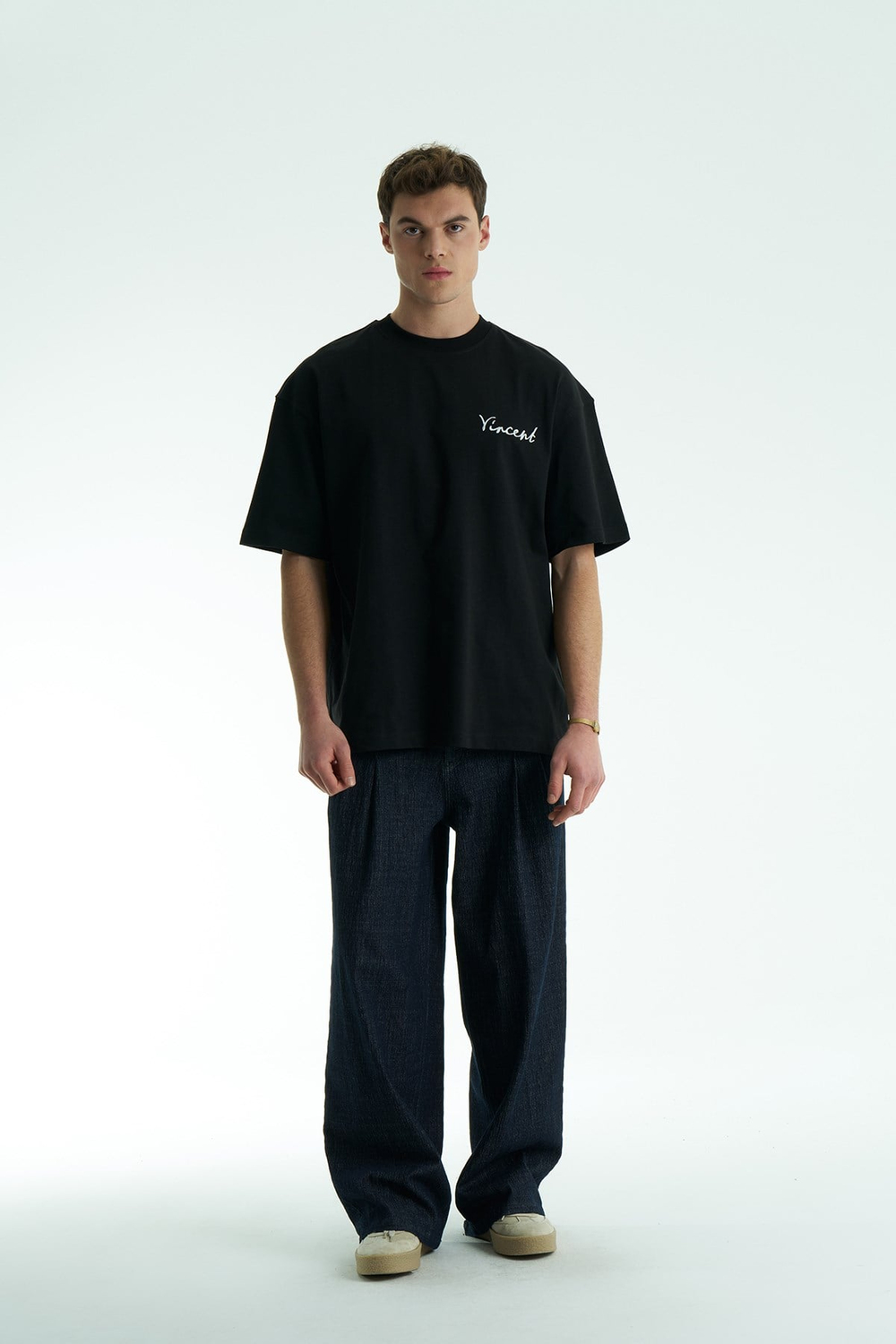 Vincent Oversize Erkek Tişört Siyah