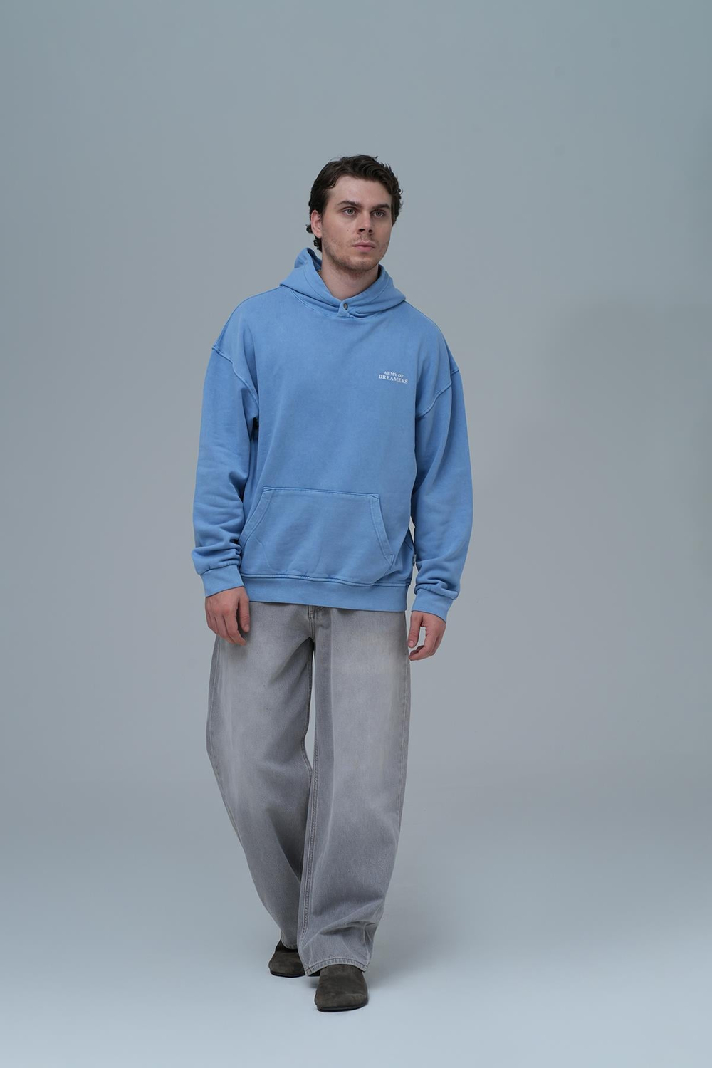 Washed Peace Oversized Sweatshirt Blue