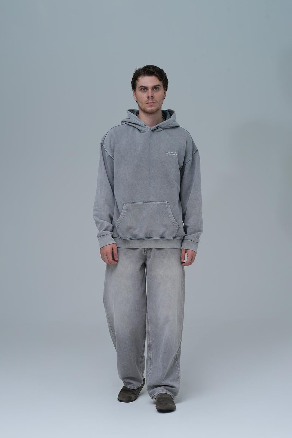 Washed Peace Oversized Sweatshirt Charcoal