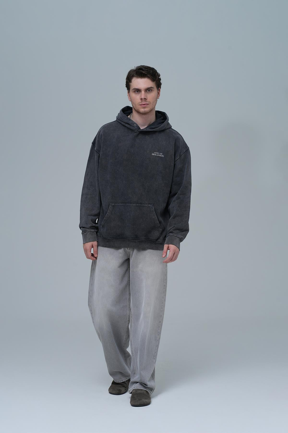 Washed Peace Oversized Sweatshirt Black