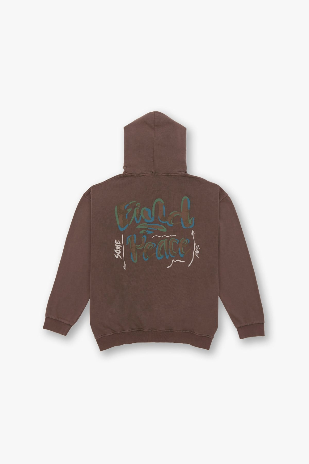 Washed Peace Oversized Sweatshirt Brown