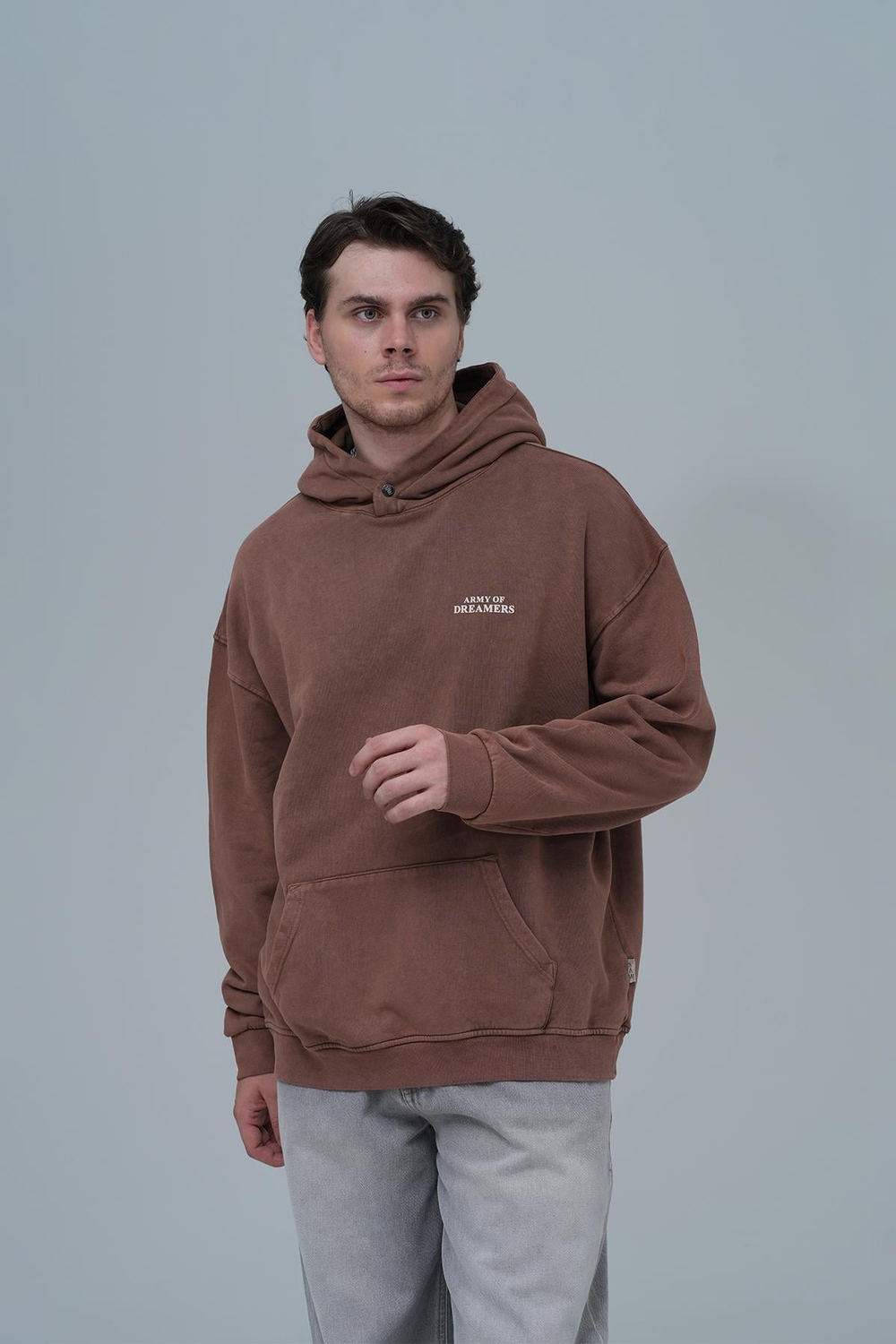 Washed Peace Oversized Sweatshirt Brown