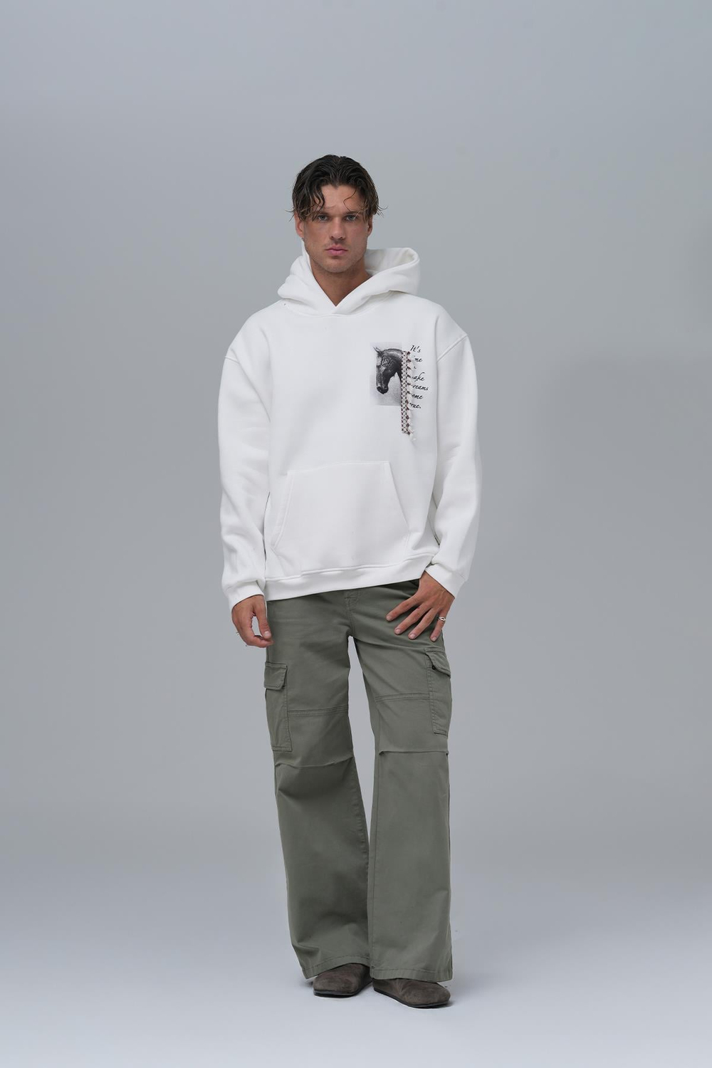 Wild Spirit Oversize Sweatshirt Erkek Ekru