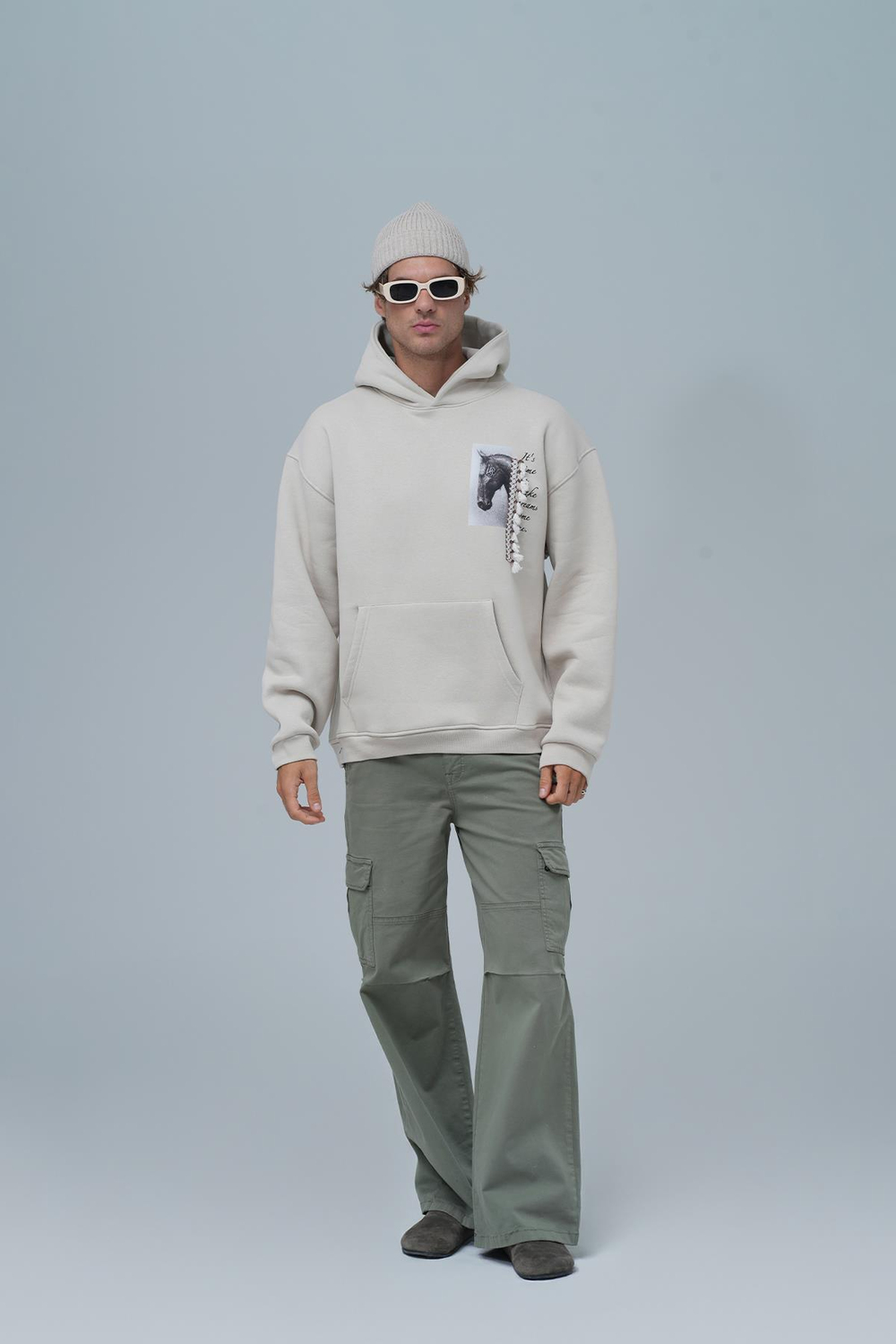 Wild Spirit Oversize Sweatshirt Erkek Stone