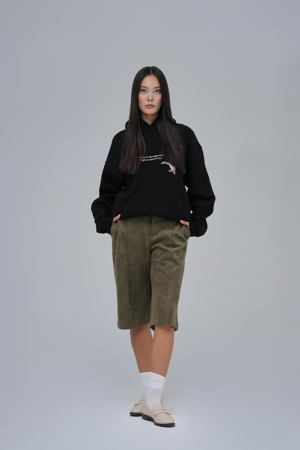 Wings Oversize Sweatshirt Kadın Siyah