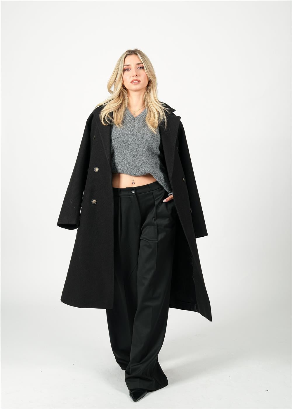 Zr Marka Model Siyah Oversize Kaban