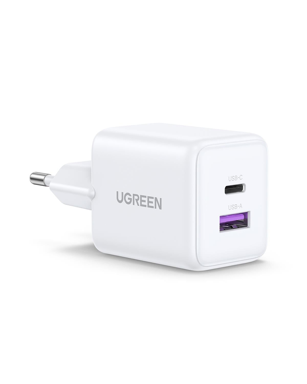 UGREEN 30W GaN Hızlı Şarj Cihazı 2 Portlu, 1xUSB-A, 1xUSB-C, Siyah, 65015