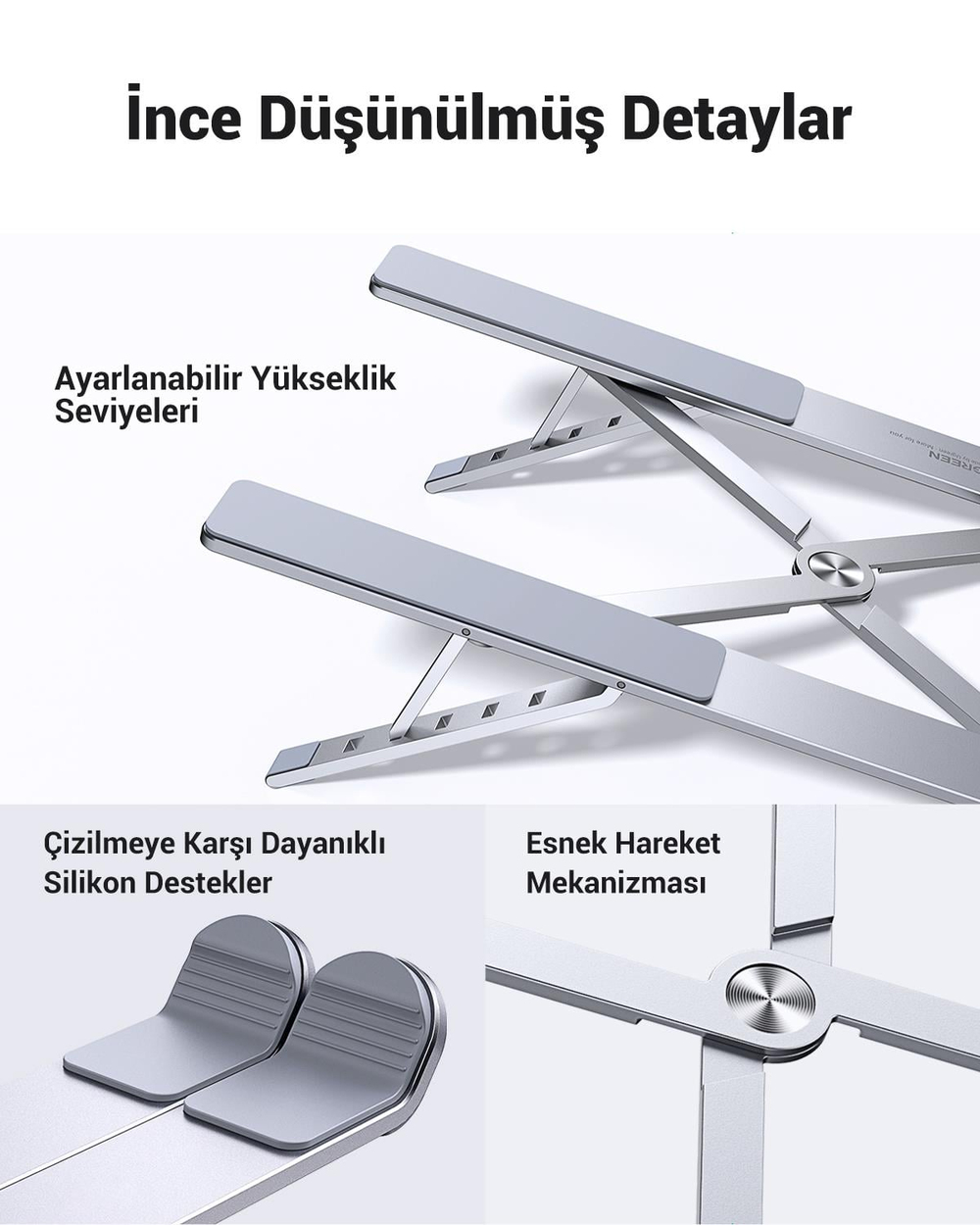 UGREEN Ayarlanabilir Katlanabilir Masaüstü Notebook Standı, 40289