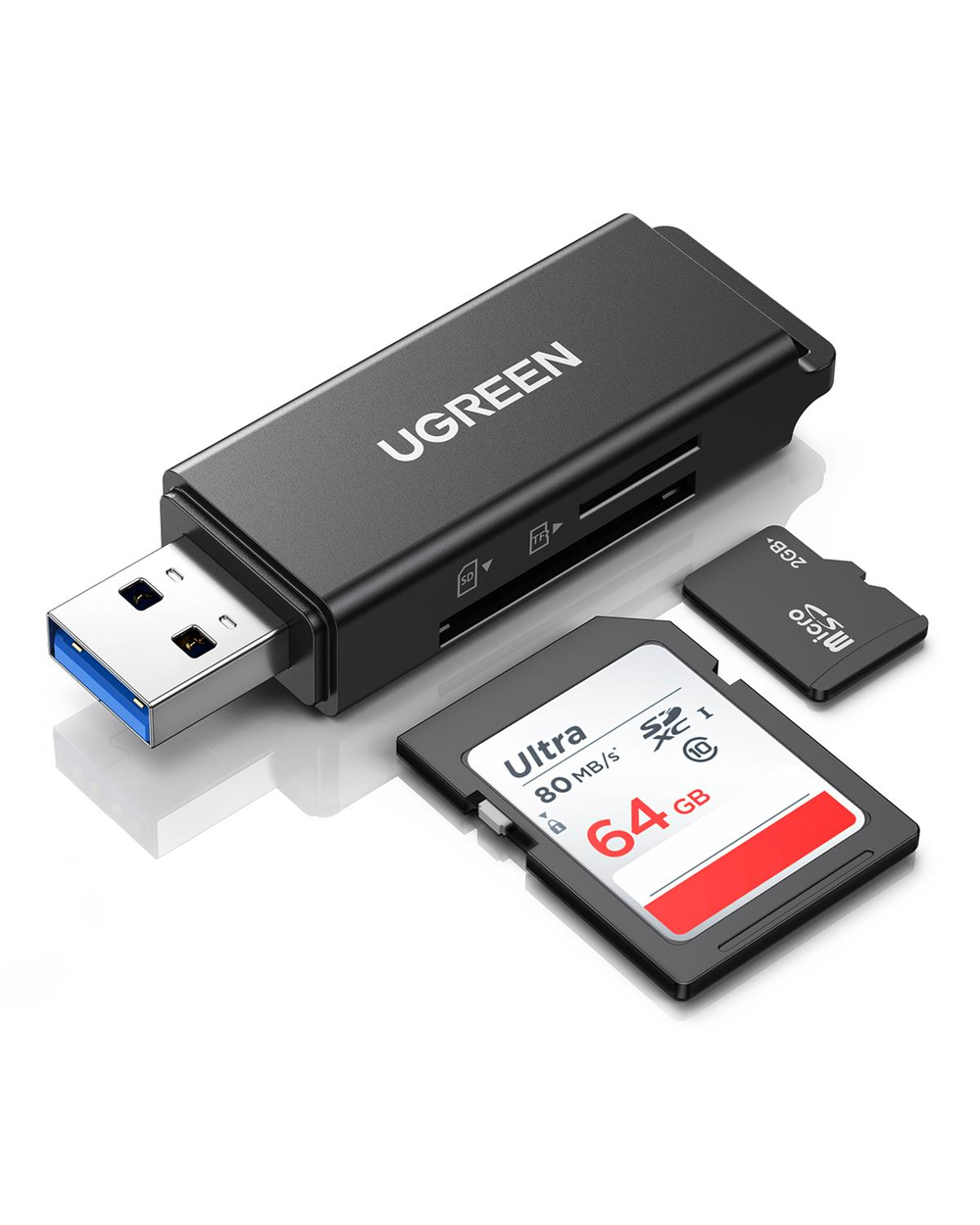 UGREEN USB 3.0 SD ve Micro SD Kart Okuyucu, Siyah, 40752