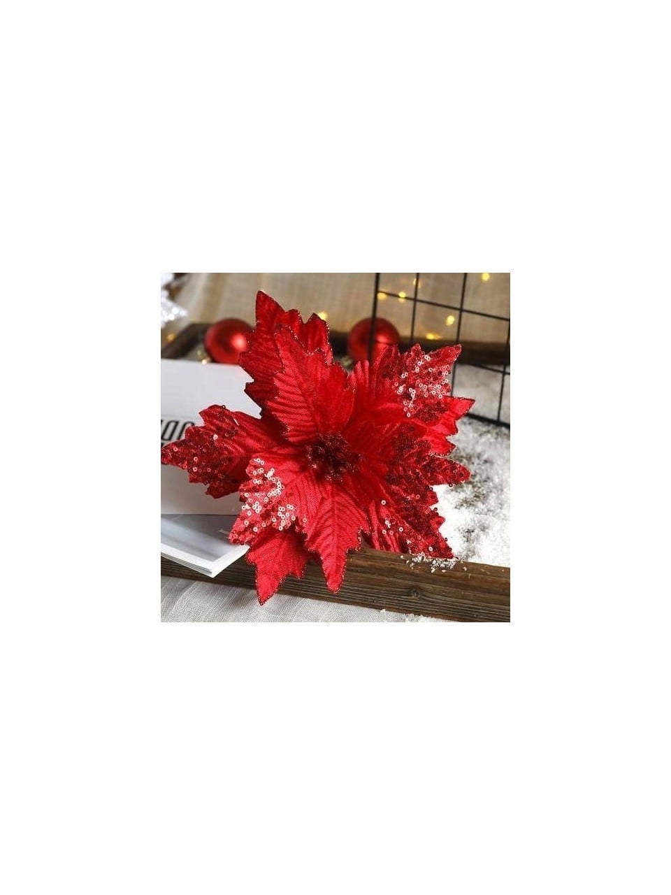 156-004RD POİNSETTİA SPRAY 28 CM.(RED)