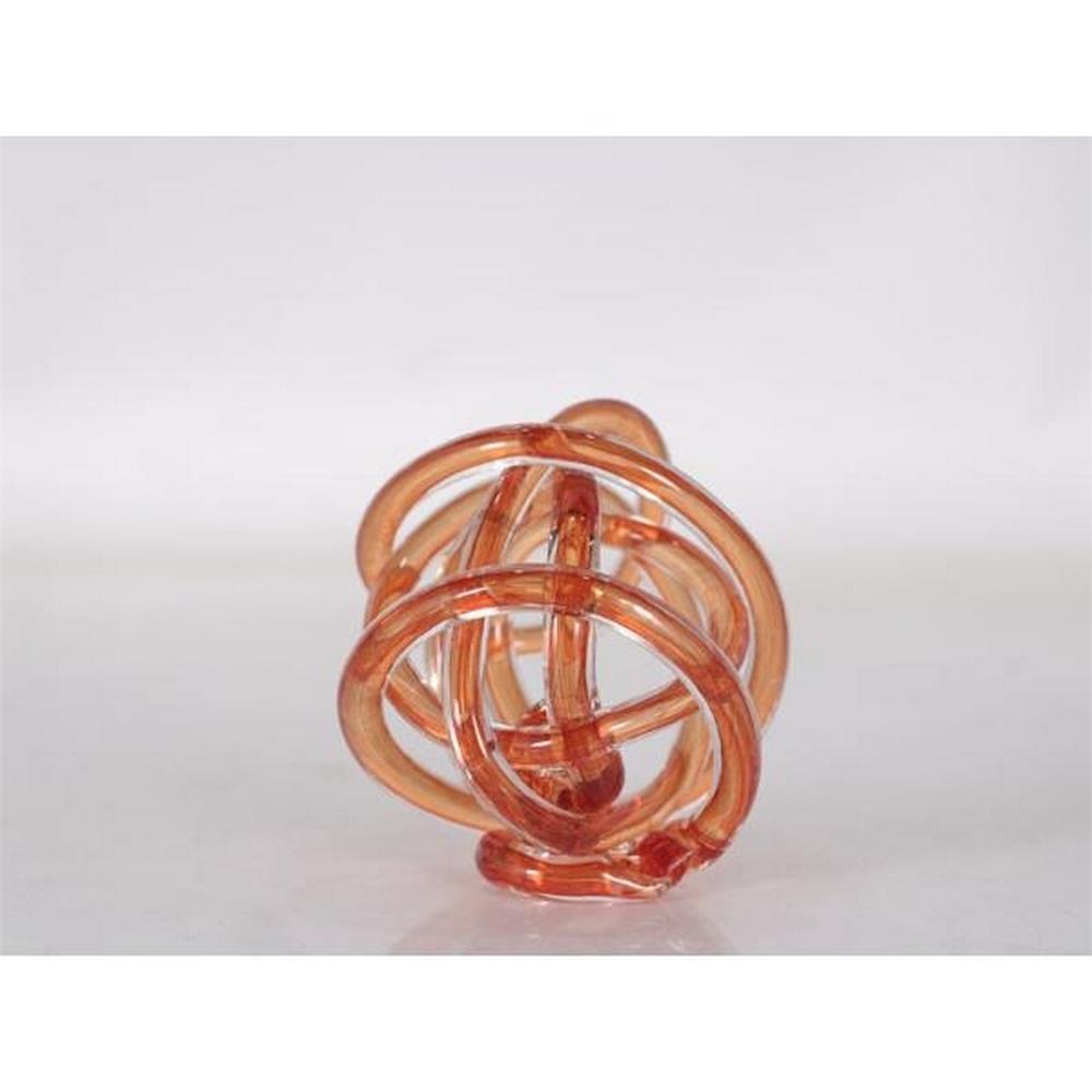 1NF-1221001 ORANGE LARGE DECORATİVE GLASS KNOT 15 CM