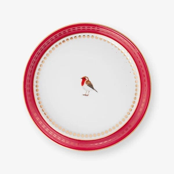 51014004 Love Birds Kırmızı Çay Tabağı 9 cm