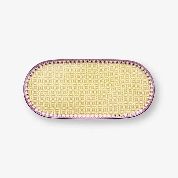 51021001 Lily & Lotus Sarı Oval Servis Tabağı 25 cm
