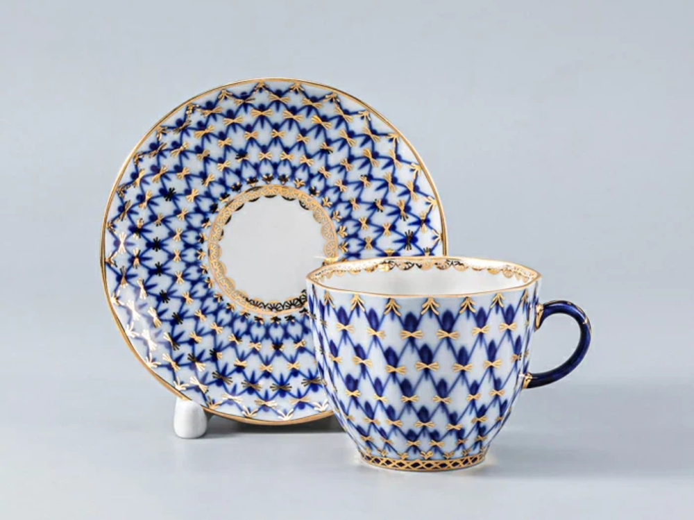 81.10106.00.1 Fincan ve Tabak Kahve Lale Cobalt Net