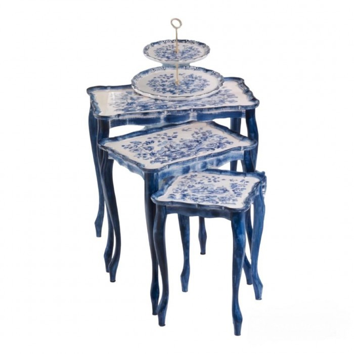 9075 BLUE VİCTORİA 3 LÜ ZİGON SEHPA