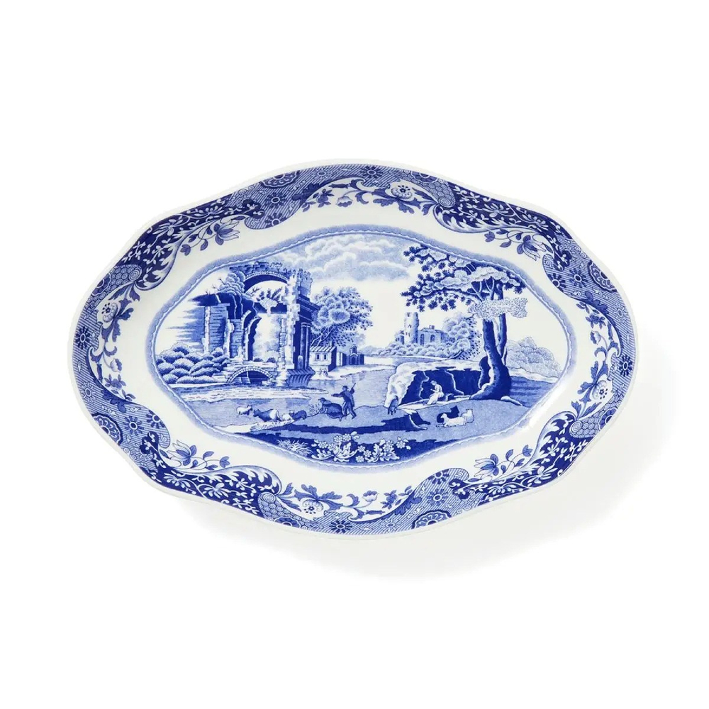 CEM BLI78918-XD-FLUTED OVAL DISH 21 CM BLUE ITALIAN
