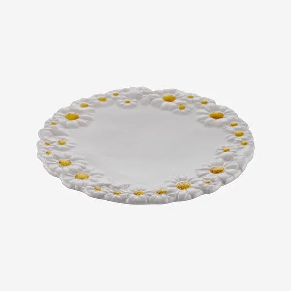 EW711D Edelweiss Camomilla Beyaz Servis Tabağı 22x22 cm
