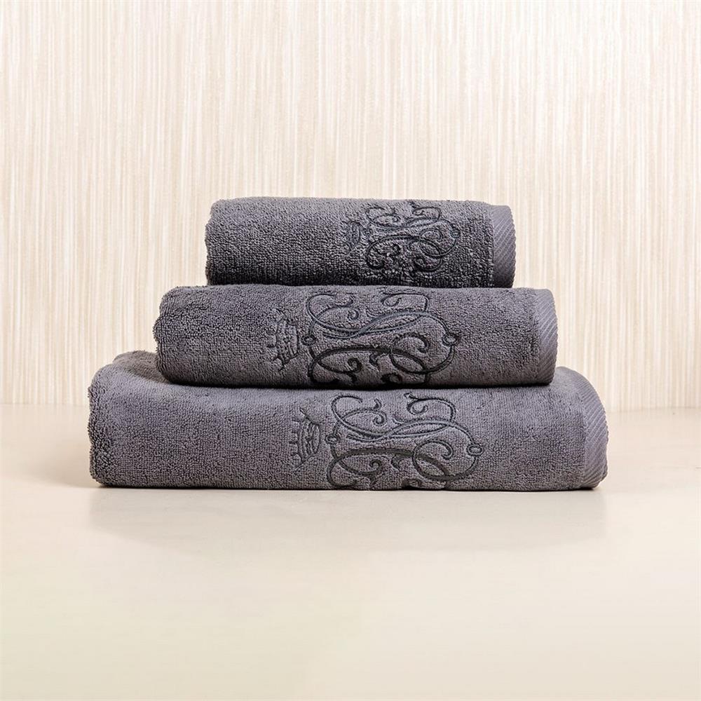 GG NAKIŞLI BANYO HAVLUSU YENİ ARMA ANTRASİT
