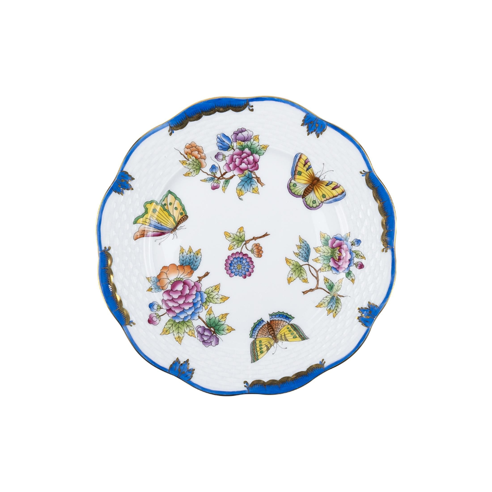 HEREND Pasta Tabağı 19cm Queen Victoria Mavi Kenar