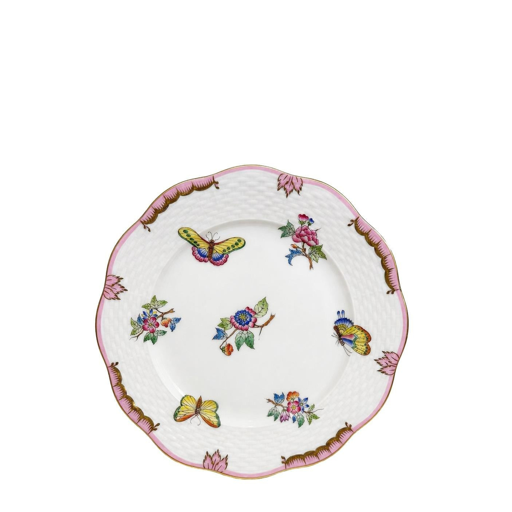 HEREND Pasta Tabağı 19cm Queen Victoria Açık Pembe Kenar
