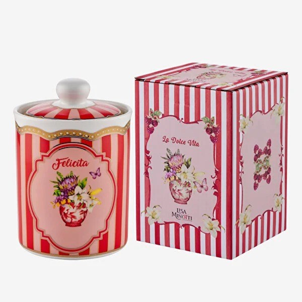 LMPPLBC700RD Lisa Minotti kırmı Porselen Saklama Kabı 700 Ml