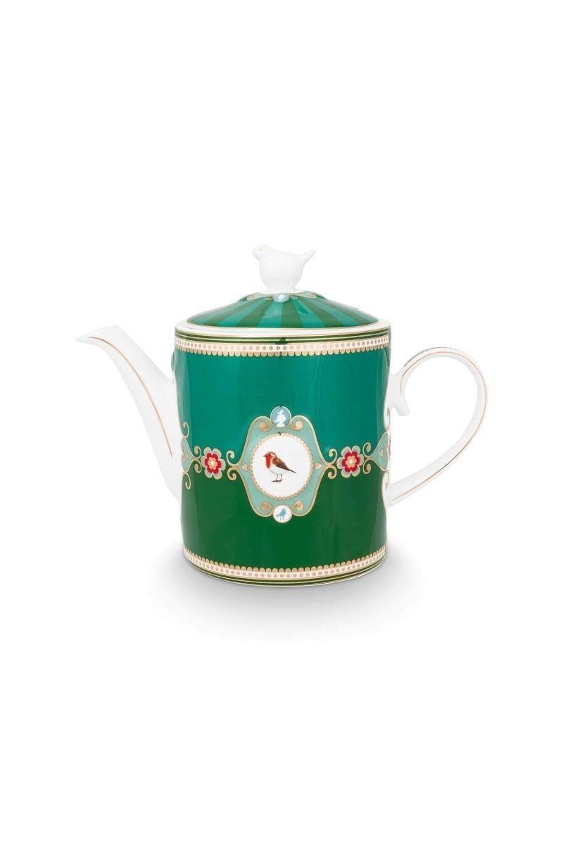 Love Birds Yeşil Madalyon Desenli Demlik 1.3L
