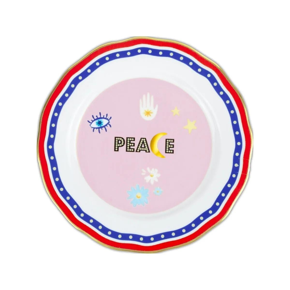 Mamma Mia Peace Yazılı Tabak 22 cm