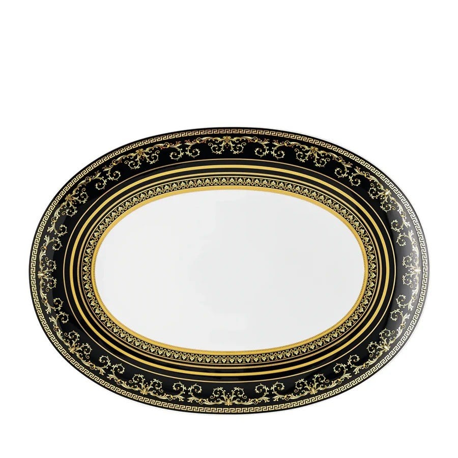 ROS19335-403729-12738 VİRTUS GALA SİYAH OVAL SERVİS 38CM