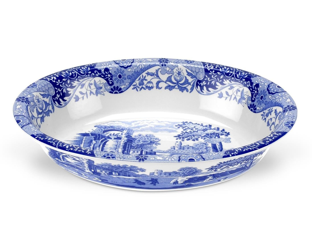 RW.BLI.0940-X  BLUE İTALİAN OVAL ÇUKUR 28 CM
