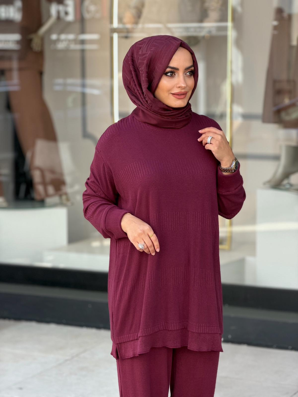 Triko Pantolon Takım Bordo