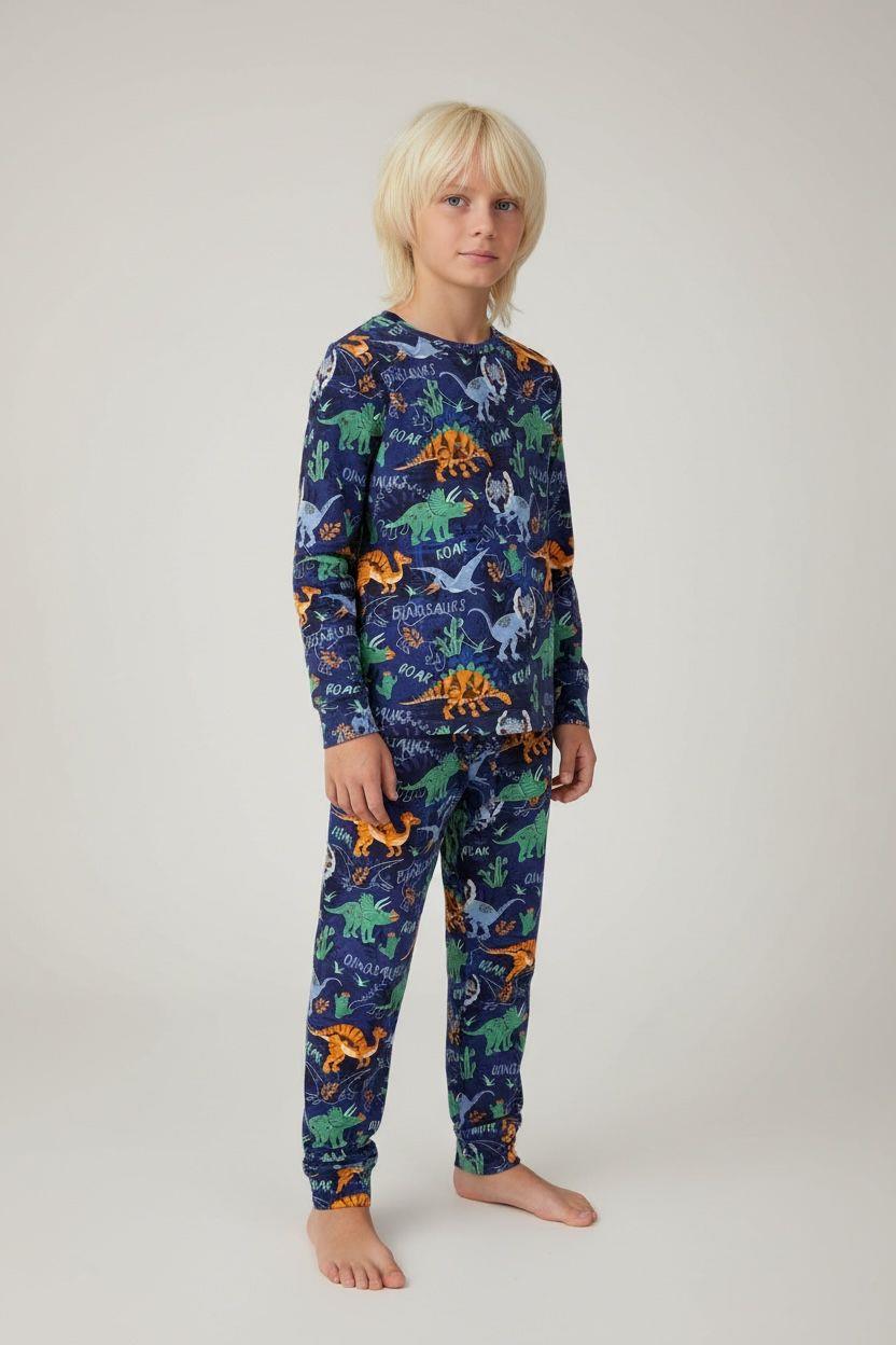 Çocuk Suprem İkili Pijama - Dinazor 