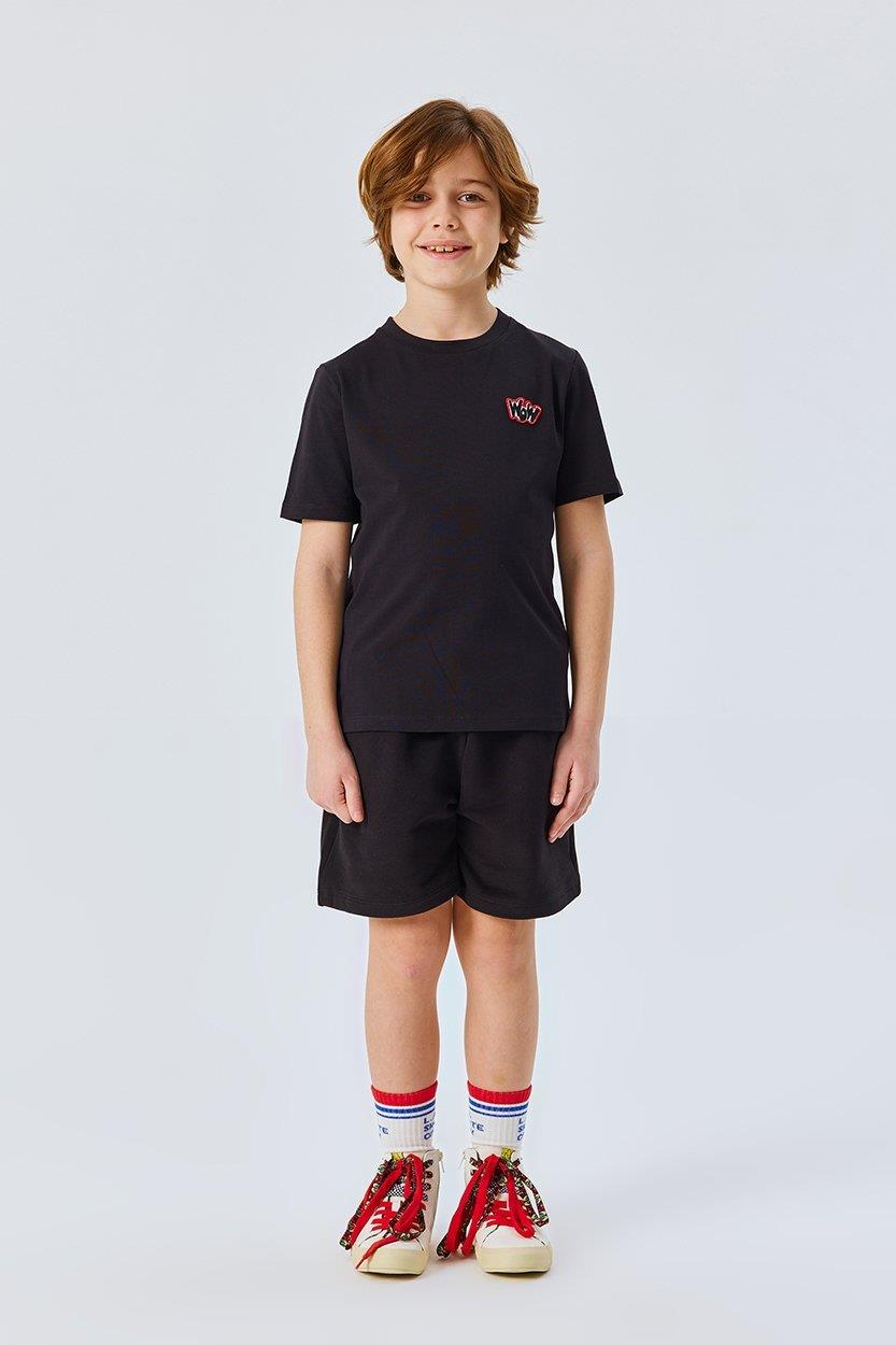 Çocuk T-shirt-Siyah Wow