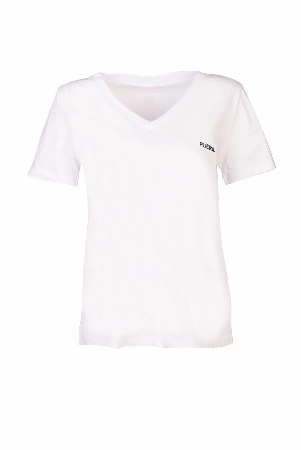 V Yaka T-shirt-Beyaz