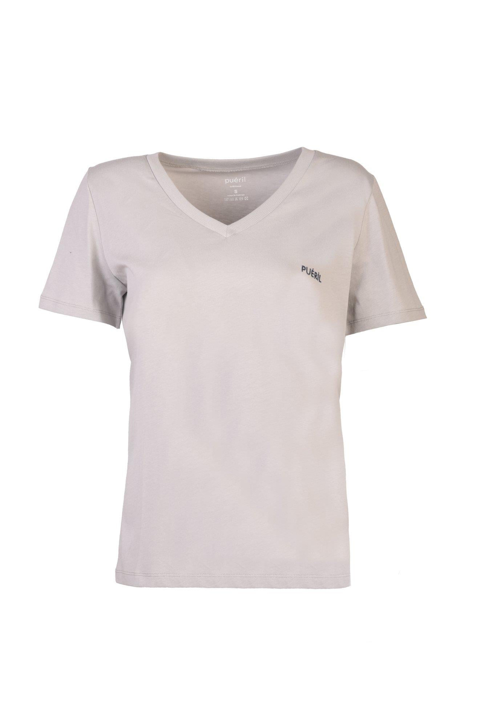 V Yaka T-shirt-Gri