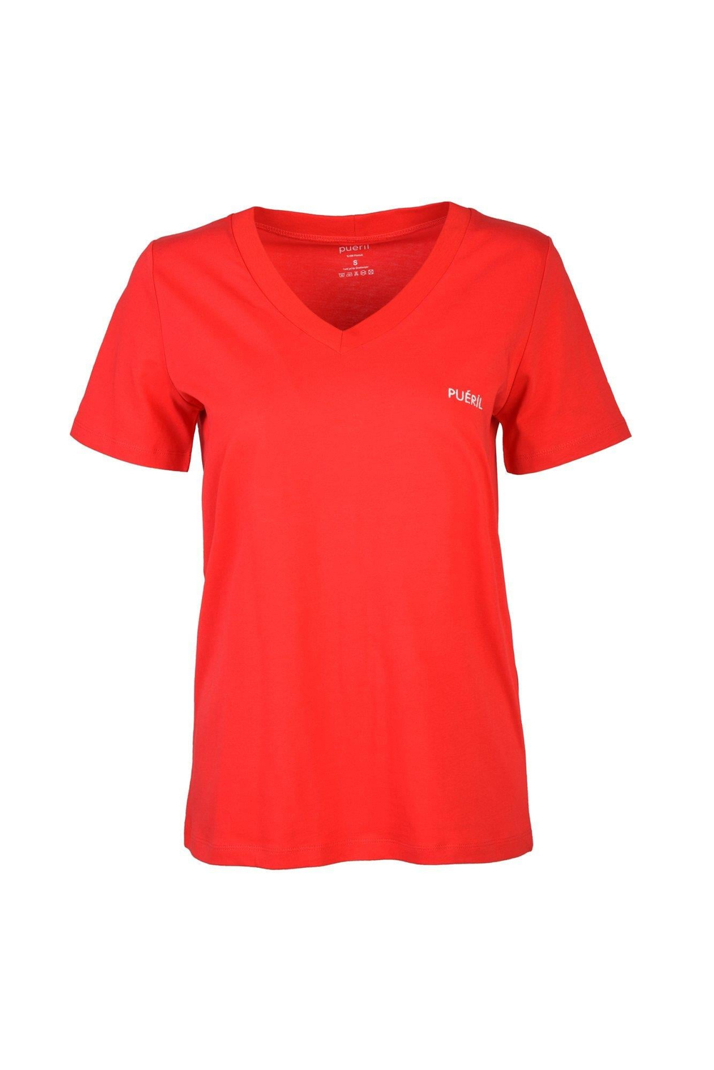 V Yaka T-shirt-Kırmızı