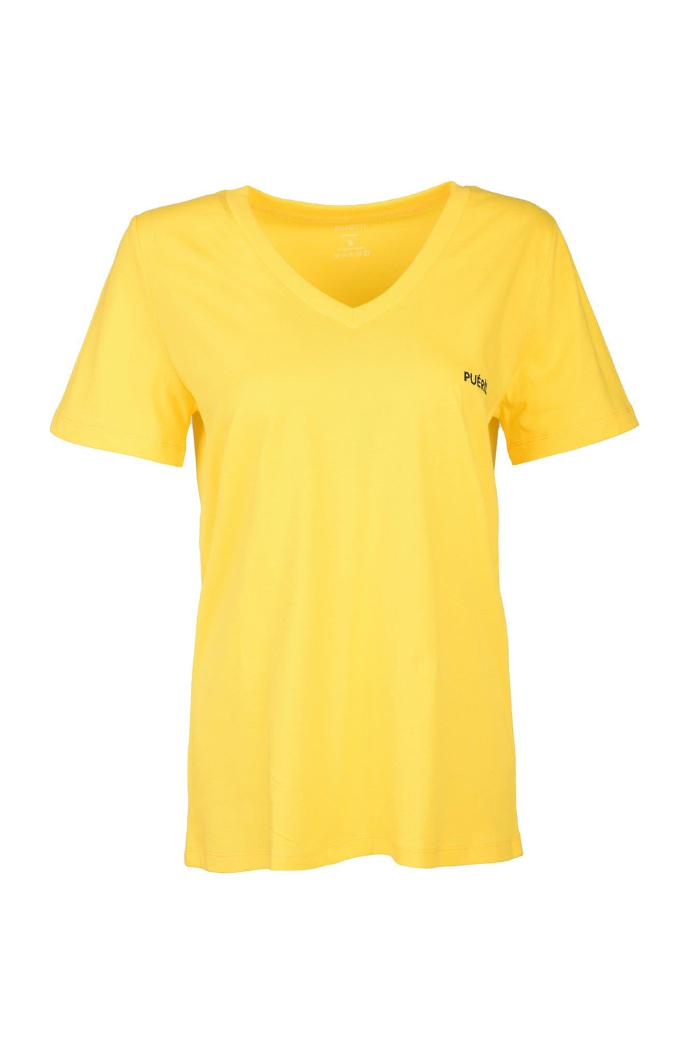 V Yaka T-shirt-Sarı