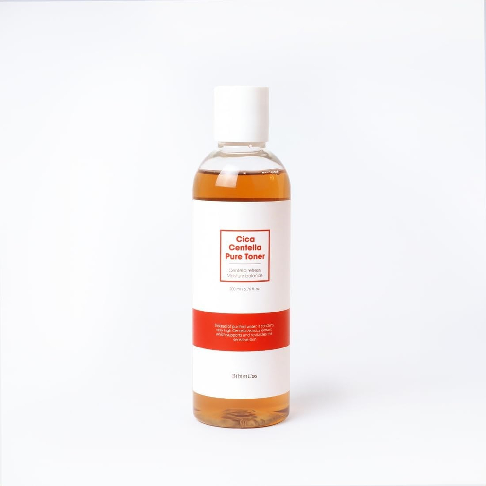 BIBIMCOS Cica Centella Pure Toner | Centella Asiatica Özlü Yatıştırıcı ve Nemlendirici Tonik 200 ml