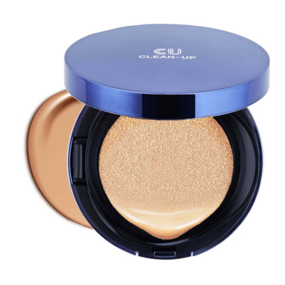 CUSKIN Clean-Up Skinfit Cushion Pact SPF50 PA++++ 21 ton  “Glass-skin” etkili ton fondöten 