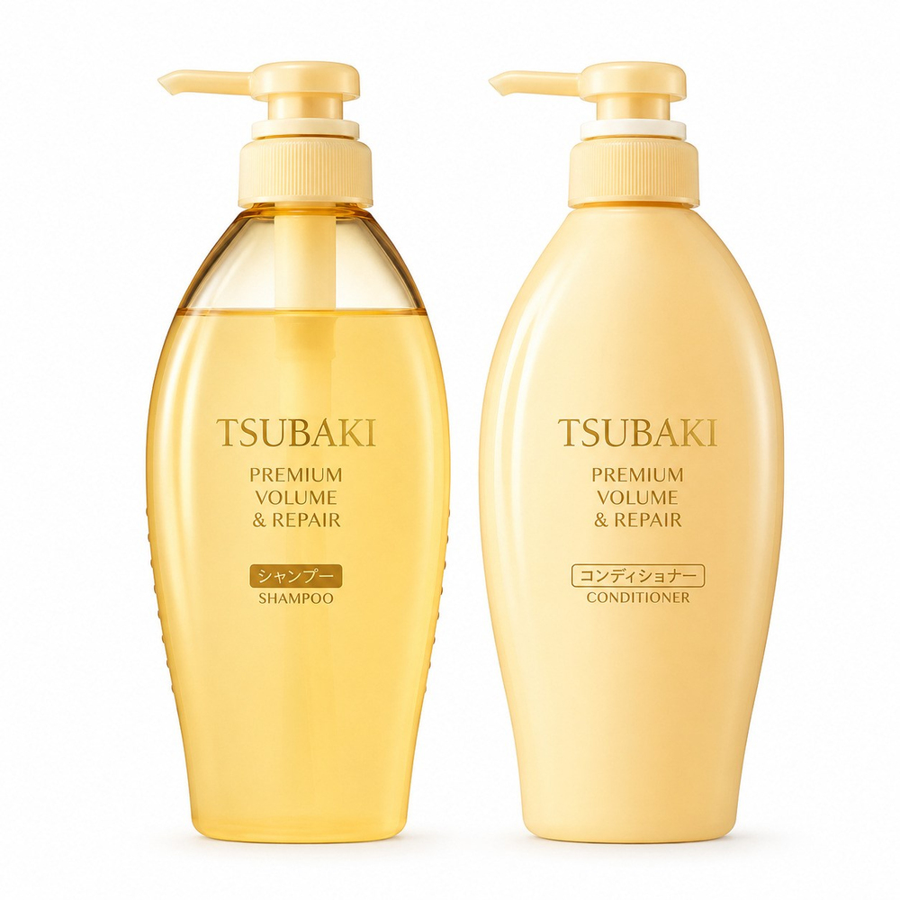 Shiseido TSUBAKI Premium Volume & Repair 450 + 450 ml Onarıcı ve Hacim Kazandırıcı Premium Saç Bakım Seti