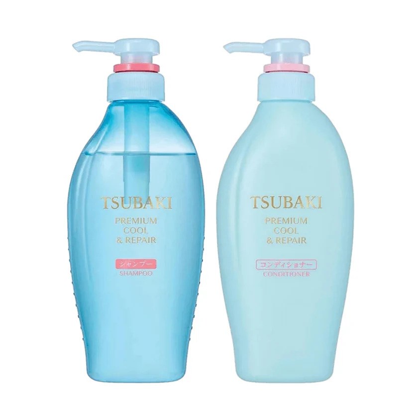 Tsubaki Premium Cool Shampoo and Conditioner Pair Set 2 x 450 ml — Ferahlatıcı Etkili Şampuan ve Saç Kremi İkili Seti (450 ml + 450 ml)
