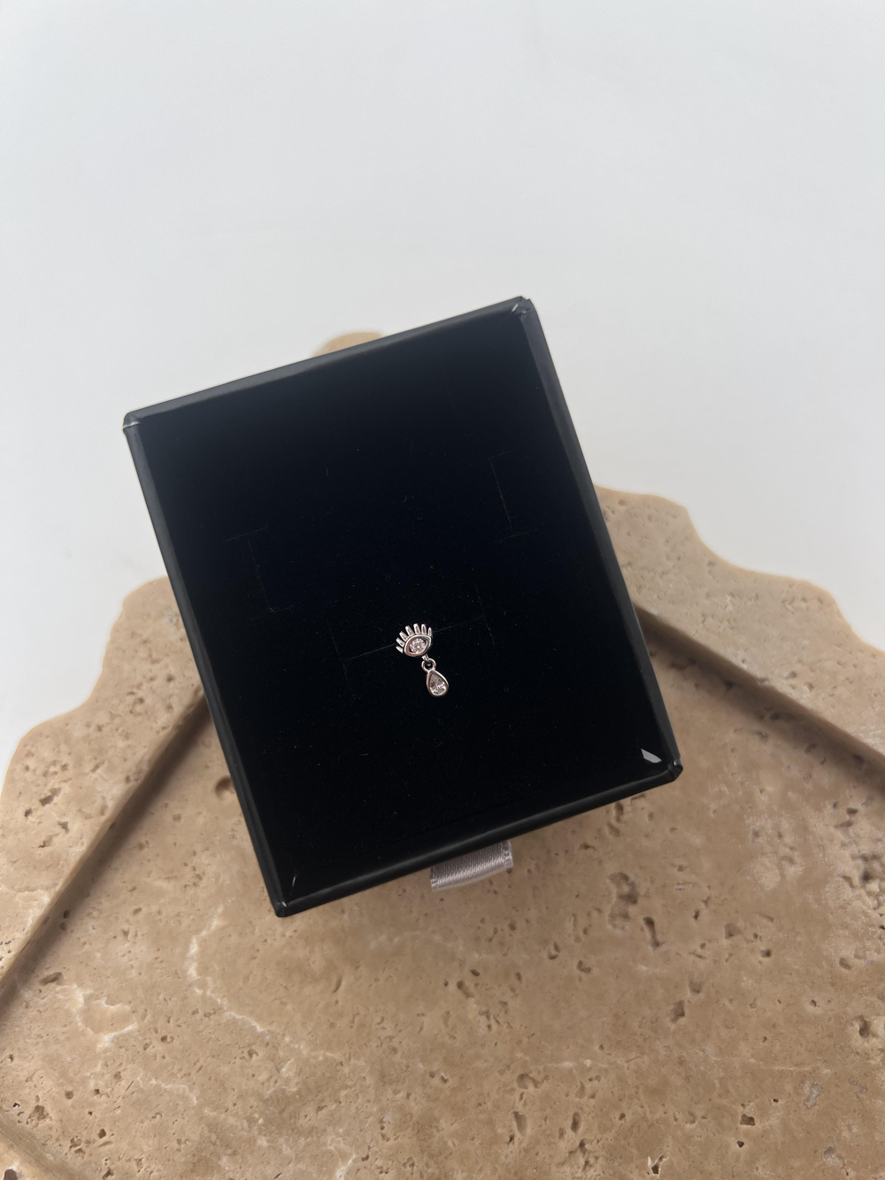 Damla Taşlı Gümüş Göz Tragus