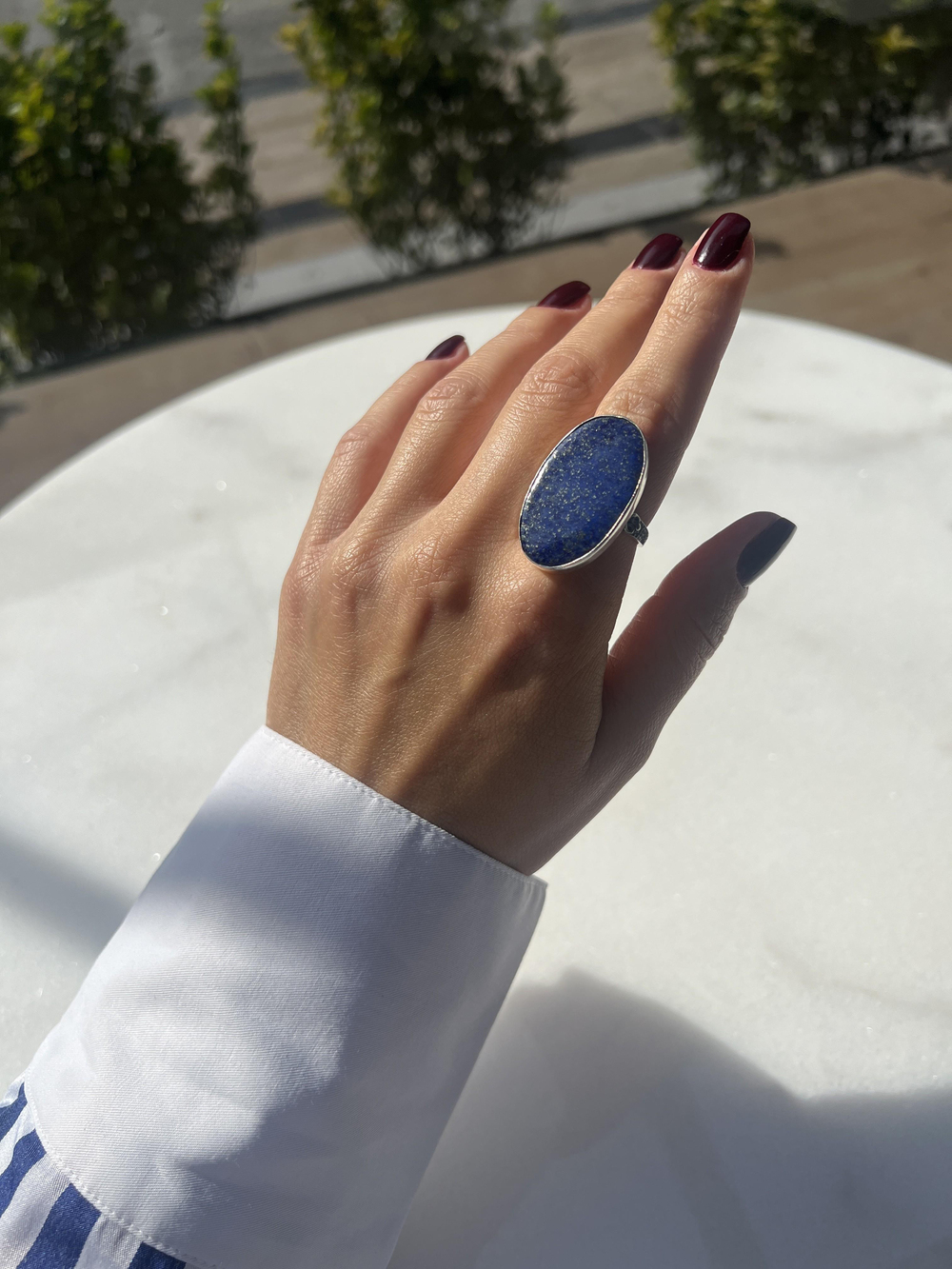 El İşi Tasarım Lapis Lazuli Taşlı Yüzük