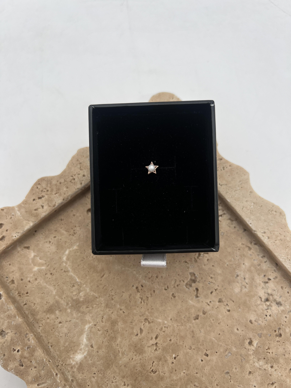 İnci Detaylı Gümüş Yıldız Tragus