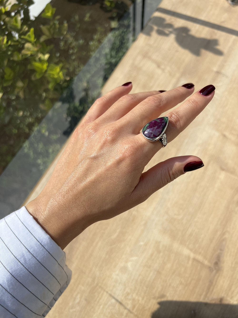 Ruby Zoisit Taşlı El İşi Tasarım Yüzük