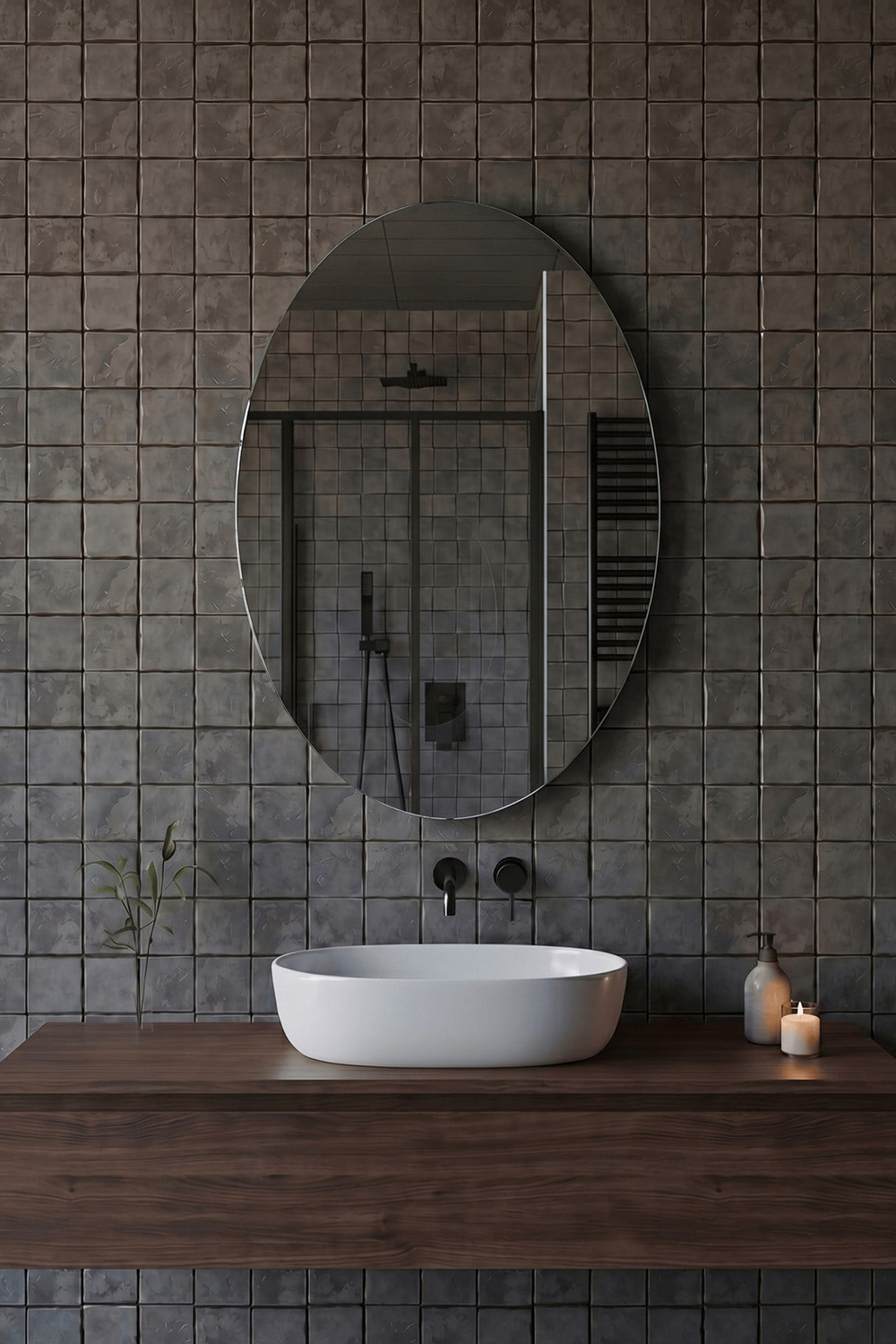 LED Işıklı Elips Banyo Aynası