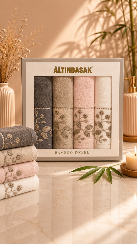 Altınbaşak Bambu 4´lü 50x90 El Havlusu Noble