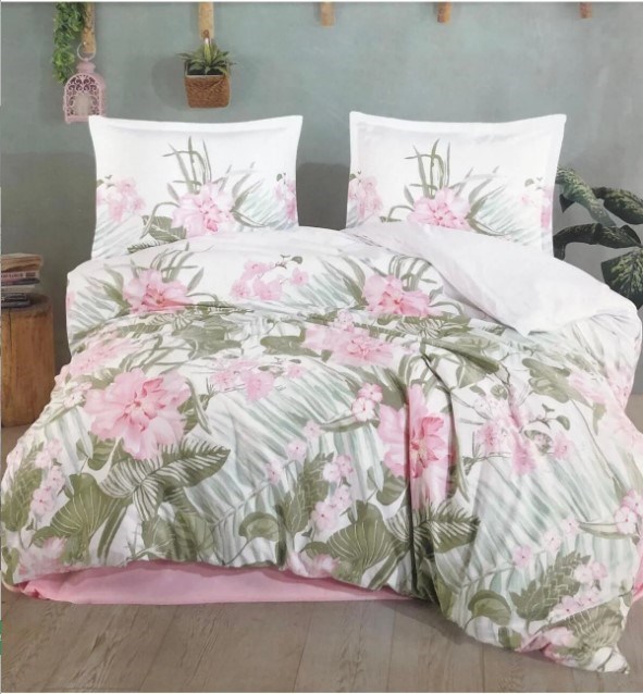 Clasy Ranforce Nevresim Takımı Çift Kişilik Forest V1 Pembe