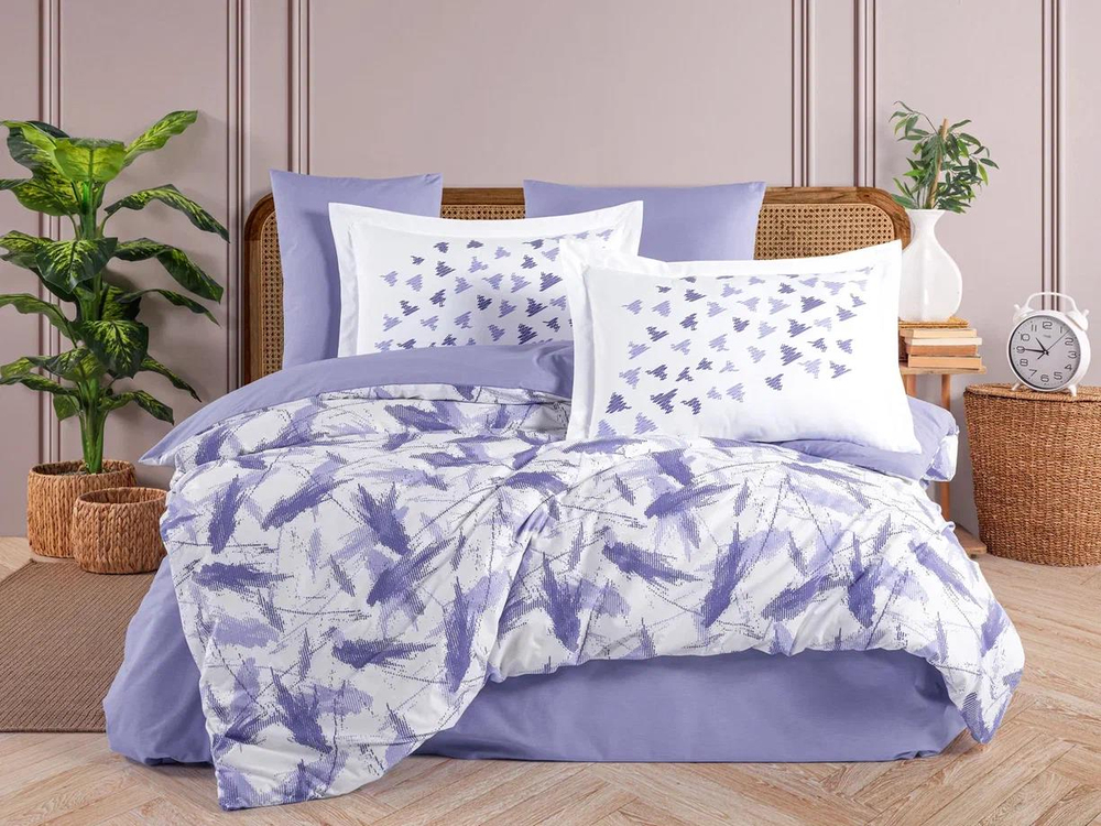 Hobby Çift Kişilik Poplin Nevresim Silva Lila